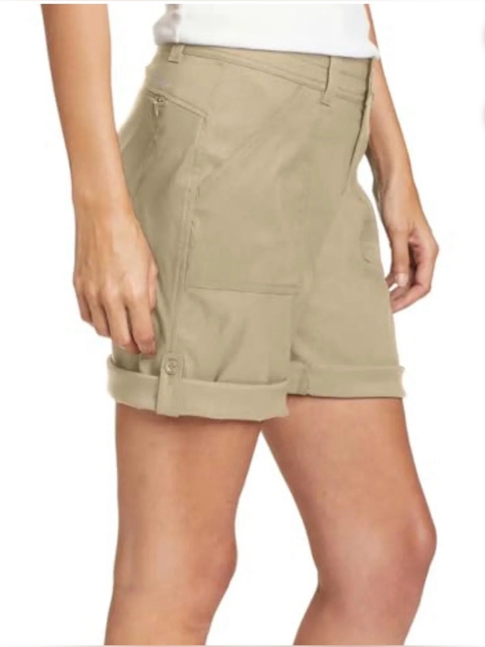 Eddie Bauer Women's Stretch UPF 50 Rolled Hem Adjustable Length Bermuda Short 8 - Picture 2 of 12